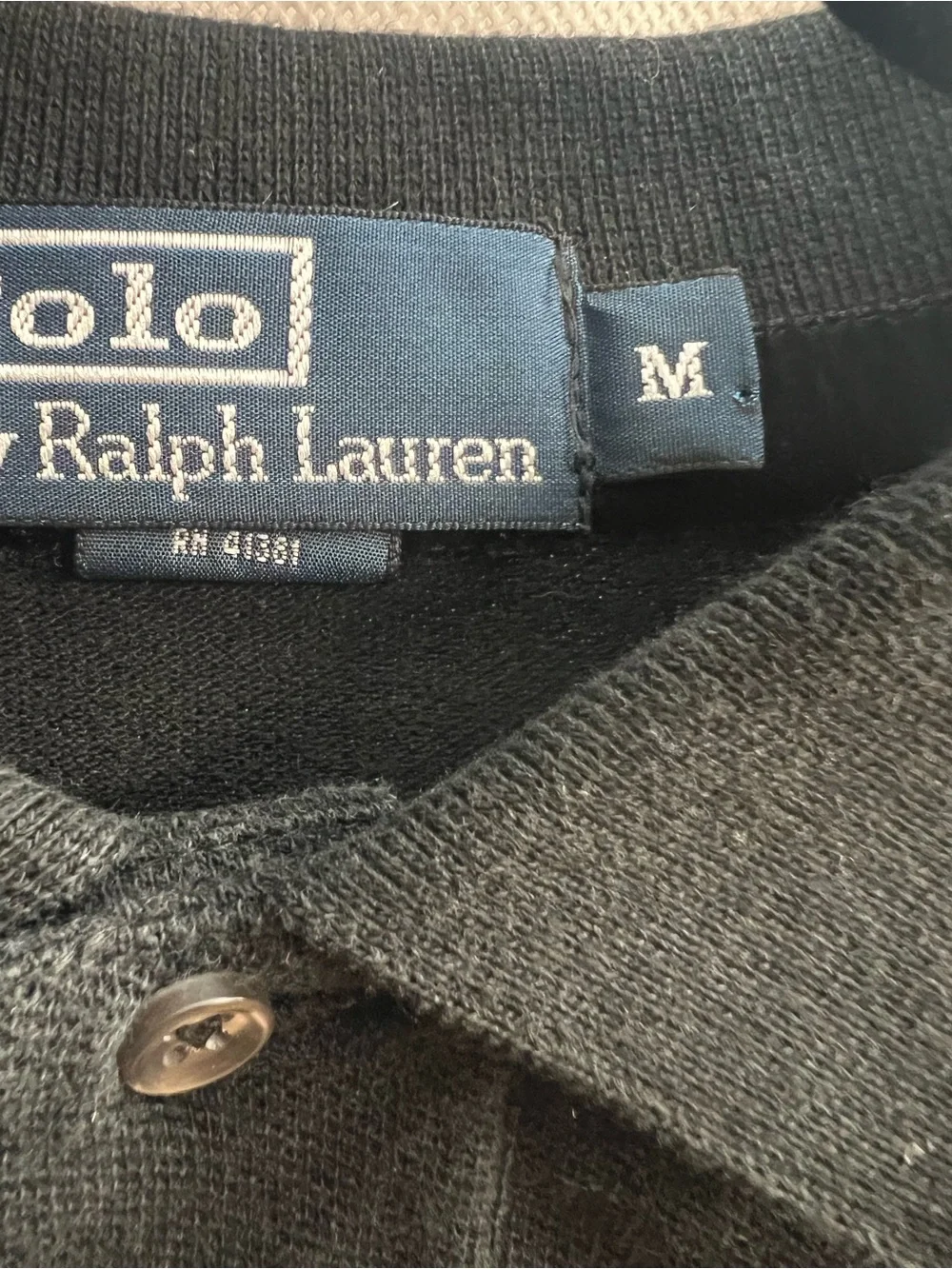 Polo Ralph Lauren Black Long Sleeve Crest Polo Shirt Men’s M Embroidered Logo